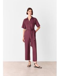 Whistles - Button Front Jumpsuit - Lyst