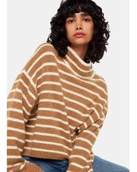 Whistles - Stripe Rib Detail Funnel Knit - Lyst