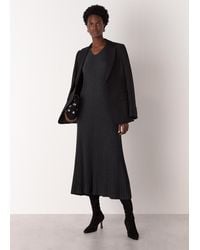 Whistles - V Neck Cable Ribbed Knit Dress - Lyst