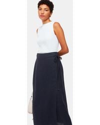 Whistles - Linen Wrap Midi Skirt - Lyst