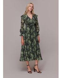 Whistles - Snow Flurry Printed Midi Dress - Lyst