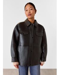 Whistles - Petite Clean Bonded Leather Jacket - Lyst