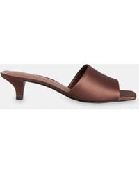 Whistles - Satin Slip On Heeled Mule - Lyst