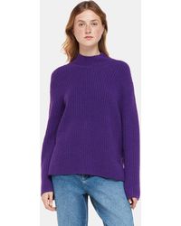 Whistles - Wool Mix Rib Funnel Neck - Lyst