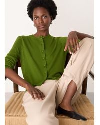 Whistles - Fine Gauge Crew Neck Cardigan - Lyst