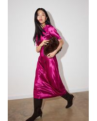 Whistles - Avery Satin Twist Dress - Lyst