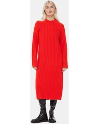 Whistles - Petite Ribbed Knitted Midi Dress - Lyst