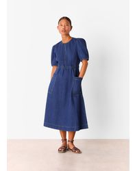 Whistles - Petite Midi Short Sleeve Dress - Lyst