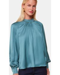 Whistles - Exquisite Raglan-Sleeve Satin Blouse - Lyst