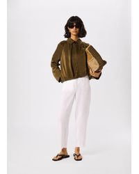 Whistles - Linen Barrel Leg Trouser - Lyst