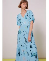 Whistles - Abstract Print Silk Dress - Lyst