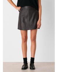 Whistles - Leather A Line Skirt - Lyst