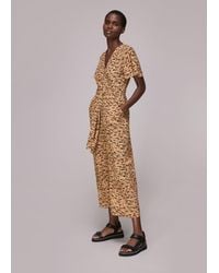 Whistles - Bark Print Tie Waist Jumpsuit - Lyst