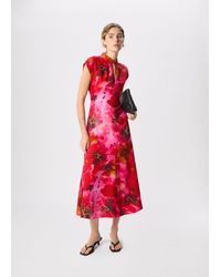 Whistles - Painterly Floral Midi Dress - Lyst