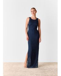 Whistles - Lace Tie Back Maxi Dress - Lyst