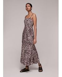 Whistles - Eleta Leopard Silk Mix Dress - Lyst