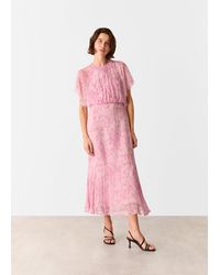 Whistles - Dashed Brush Marks Midi Dress - Lyst