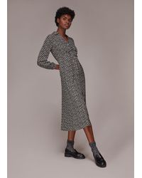 Whistles - Landmark Print Midi Dress - Lyst