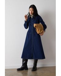 Whistles - Waisted Midi Shirt Dress - Lyst