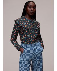 Whistles - Tulips Print Collar Top - Lyst