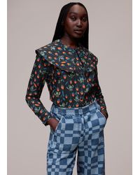 Whistles - Tulips Print Collar Top - Lyst