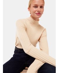 Whistles - Textured Detail High Neck Knit - Lyst