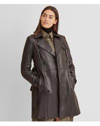 Wilsons Leather - Double-breasted Belted Leather Trench Coat - Lyst