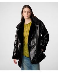 Wilsons Leather - Alicia Shine Leather Oversized Moto Jacket - Lyst