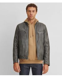 leather jacket gray