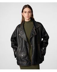 Wilsons Leather - Brielle Oversized Leather Moto Jacket - Lyst