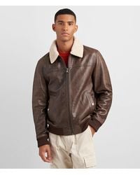 Wilsons Leather - Leather Aviator Bomber With Detachable Faux Fur - Lyst