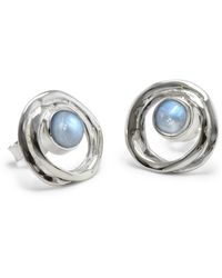 Isla Silver - Handmade Sterling Moonstone Stud Earrings - Lyst