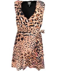 Any Old Iron - Neutrals Neutral Animal Wrap Dress - Lyst