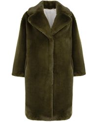 ISSY LONDON - Greta Luxe Longline Faux Fur Coat Olive - Lyst