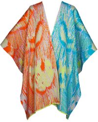 Essien & Emre - Pavo Lucens Merino Wool Colour Block Knit Poncho - Lyst