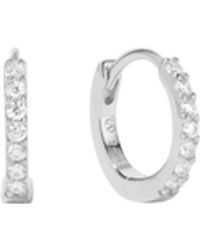 Vanhi - Kiki Crystal Huggie Earrings - Lyst