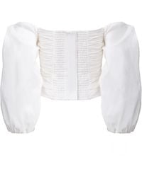 Lita Couture - Off-The-Shoulder Taffeta Blouse - Lyst
