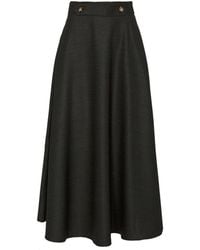 The Extreme Collection - Moss Midi Skirt Louise With High Waist And Flared Silhouette - Lyst
