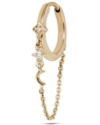 Zohreh - Diamond Moon Chain Huggie Hoop Earring 9K - Lyst