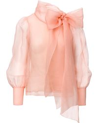 Lita Couture - Sheer Organza Silk Blouse - Lyst
