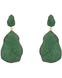 LÁTELITA London - St Tropez Drop Earrings Gold Emerald Cz - Lyst