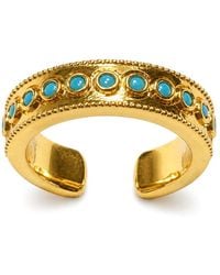 Aurozia - Lotus Within Vermeil Starlight Dew Adjustable Open Ring - Lyst