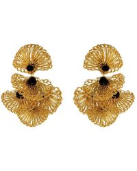 Lavish by Tricia Milaneze - Black & Gold Shells Mini Handmade Crochet Earrings - Lyst