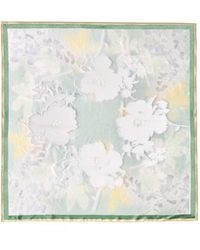 Asyii - Neutrals Frosted Petal Devore Silk Square Scarf - Lyst