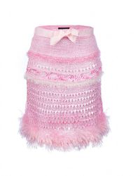 Andreeva - Baby Pink Handmade Knit Skirt - Lyst