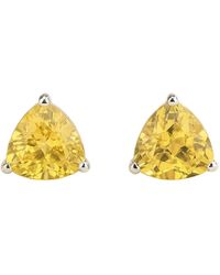 Juvetti - Trillion Sapphire Solitaire Stud Earrings - Lyst