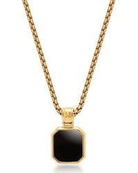 Nialaya - Necklace With Square Onyx Pendant - Lyst