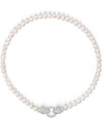 Nialaya - Pearl Choker With Silver Double Panther Head - Lyst