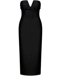 NAZLI CEREN - Miora Midi Crepe Dress - Lyst