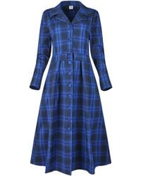 NUMBAT - Cora Tartan Rain Coat – Royal & Dark - Lyst